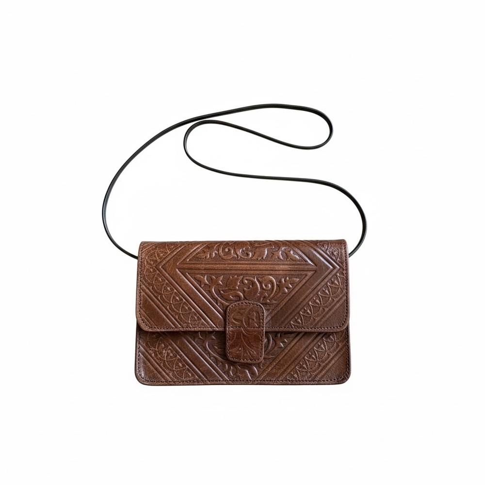 Final Sale!! Bundle!✨Vintage✨ Brown Hand Tooled Leather Crossbody Bag - Women